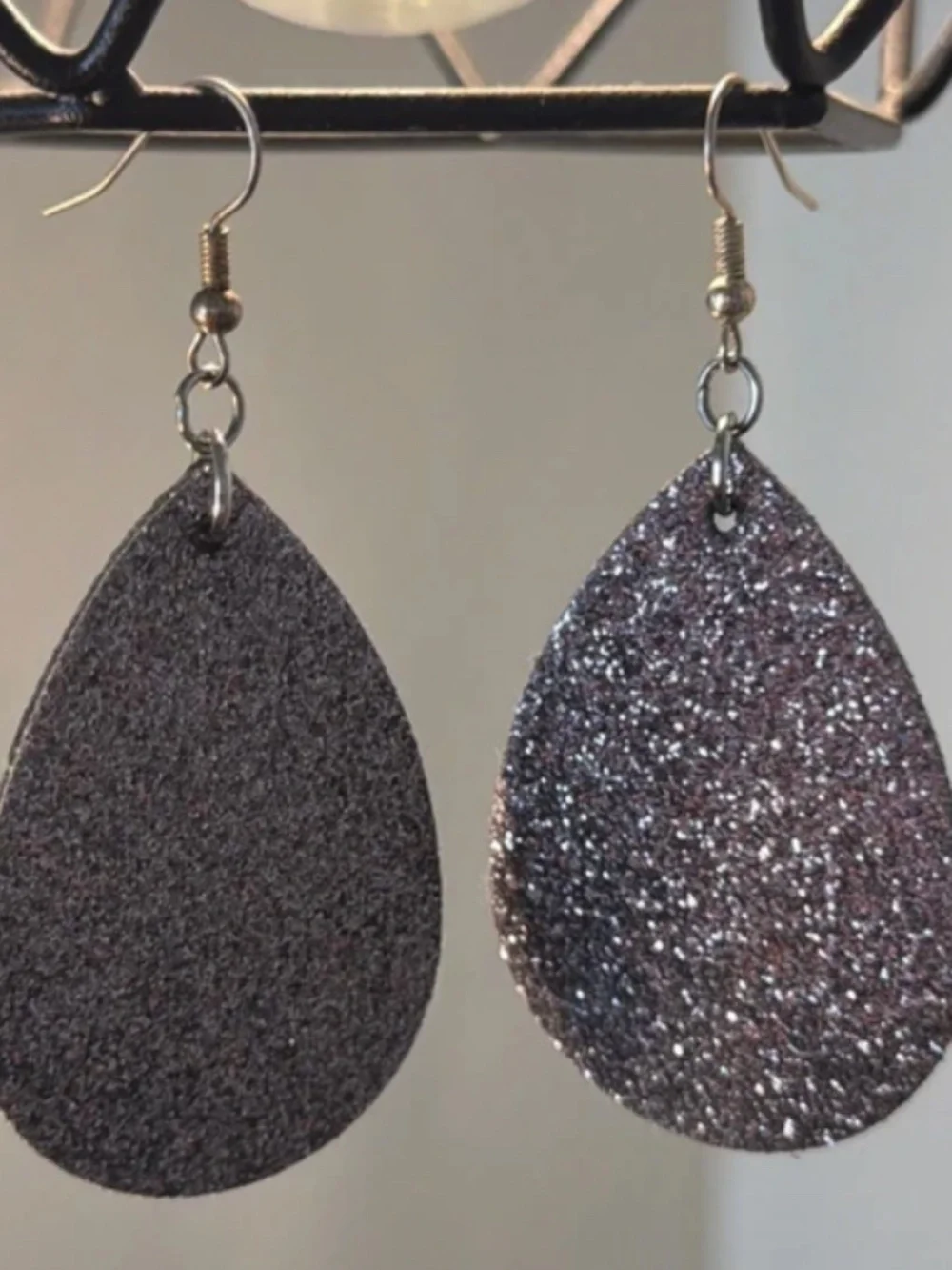Glitter Teardrop Dangle Earrings